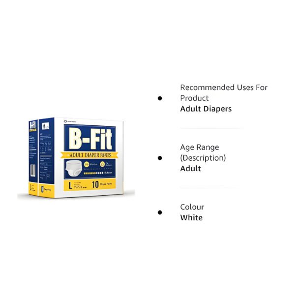 B-FIT Diapers Adult Pull Up Diapers Pants (Large)- Pack of 10 - Image 3