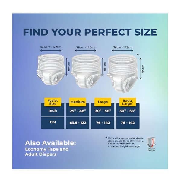 B-FIT Adult Diapers Pant Style - Medium Size - Pack of 1 (Unit Count 10) - Image 3