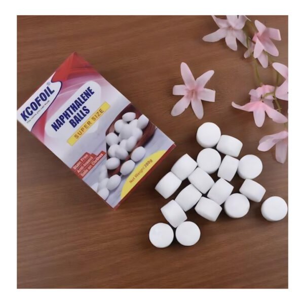 Kcofoil Naphthalene Balls| White Mothballs|Powerful Moth Traps for Clothes| Protect Safe| Stain-Free| Naphthalene Balls for Clothes|100% Safe| Pack of 4 | 100 gm each - Image 2