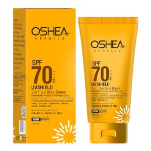 Oshea Herbals UVShield Sunscreen SPF 70 PA++ For All Skin Types | Non Sticky & Water Resistant | UVA & UVB Protection | Enriched with Watermelon & Avocado Extract 60g