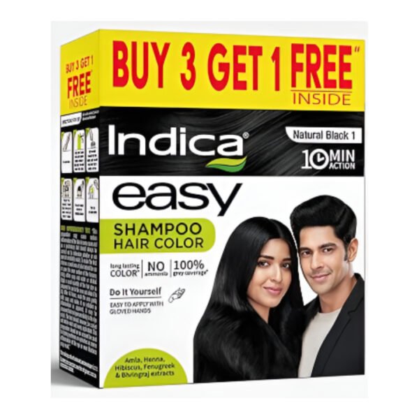 Indica easy 10-Minute SHAMPOO Hair Color  3+1