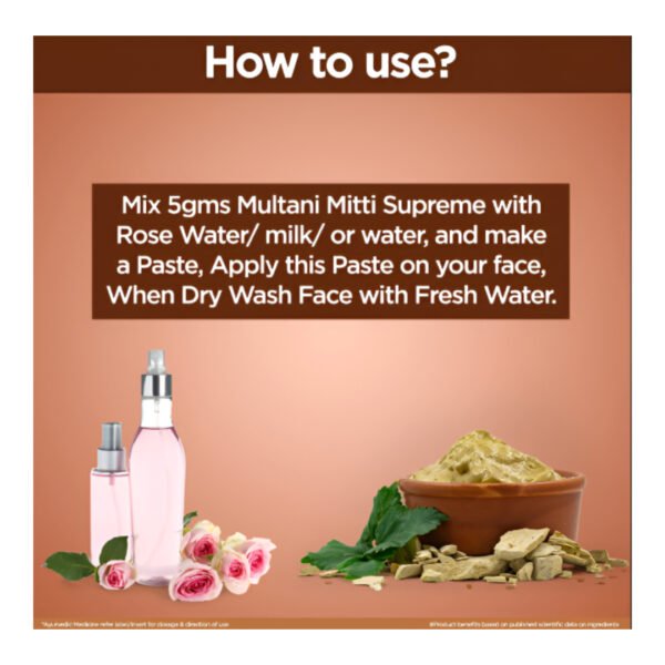Multani Mitti Supreme Face Pack Powder-100g*4pc. - Image 3