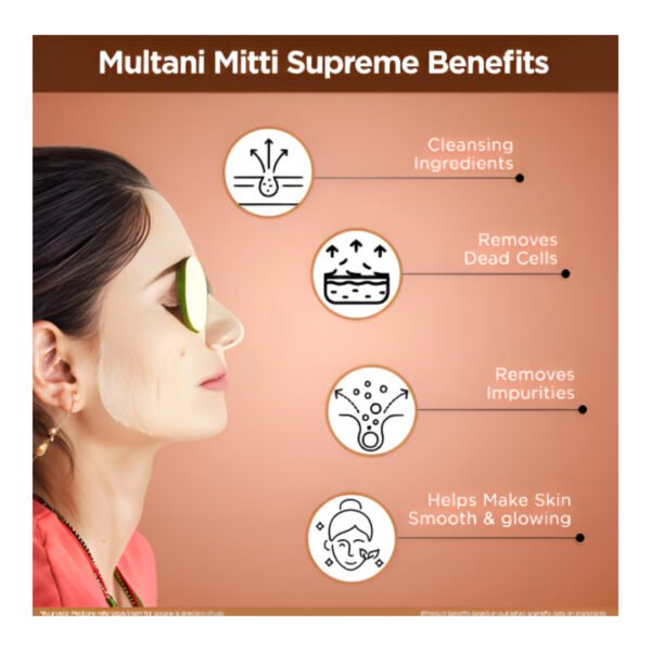 Multani Mitti Supreme Face Pack Powder-100g*4pc. - Image 2