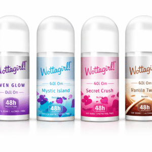 Wottagirl  Underarm RollOn for Women | 48H Odour Protection | Alcohol-Free, Gentle Formula | 100% Vegan | 50ml
