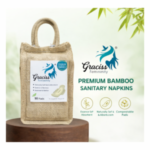 Graciss natural Sanitary Napkins for Women bamboo |DAY PADS | Rash-Free Sanitary Pads