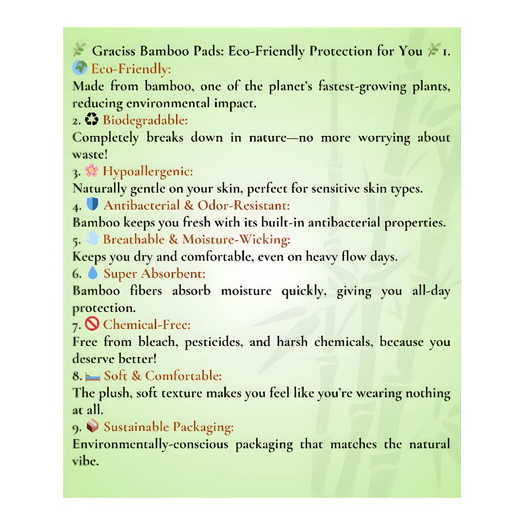 Graciss natural Sanitary Napkins for Women bamboo |DAY PADS | Rash-Free Sanitary Pads - Image 3