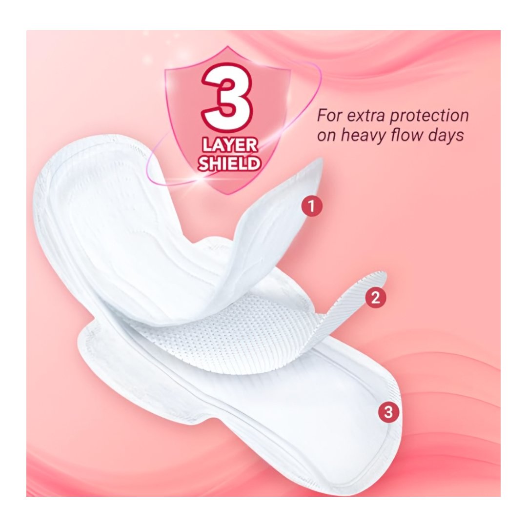 NIINE Naturally Soft Ultra Thin XL+ Sanitary Napkins*50 Pads 320mm Long|Cottony Soft Control Rashes|Long Lasting protection |Suitable for Heavy Flow with Free Biodegradable Disposal Bags (Pack of 1) 50 Pads - Image 2